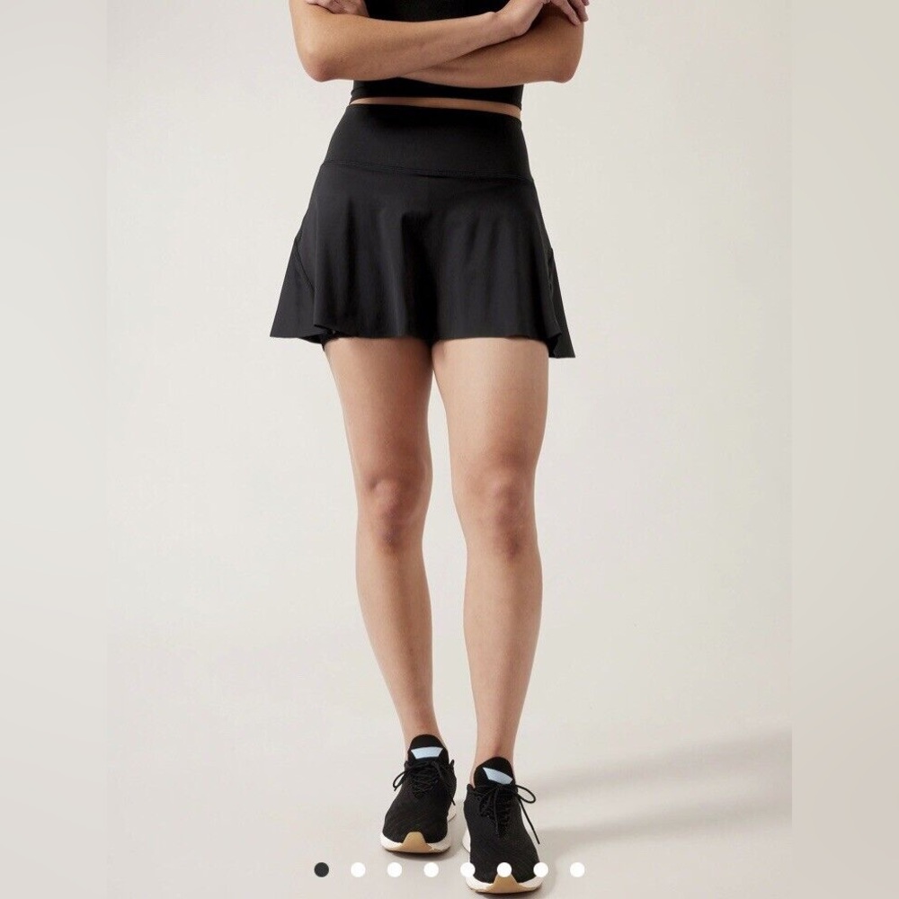 Athleta Ace Tennis Skort Skirt Shorts High Waist Black Pockets Size 3X 406